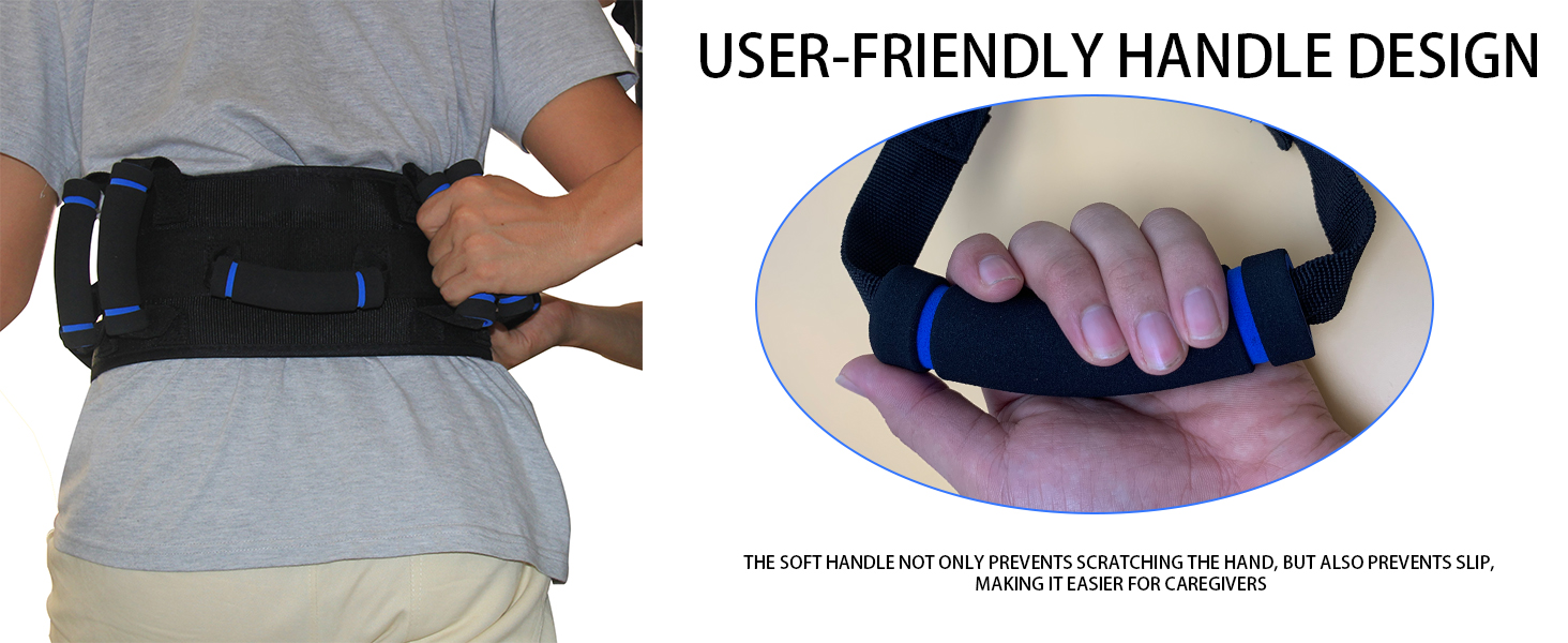 KkaFFe Gate Belt for Elderly with 7 Handles,Gait Belts Transfer Belt