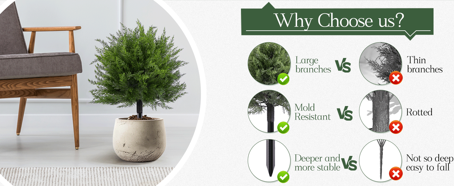 Artificial Set of 2 Cedar Topiary Ball Trees