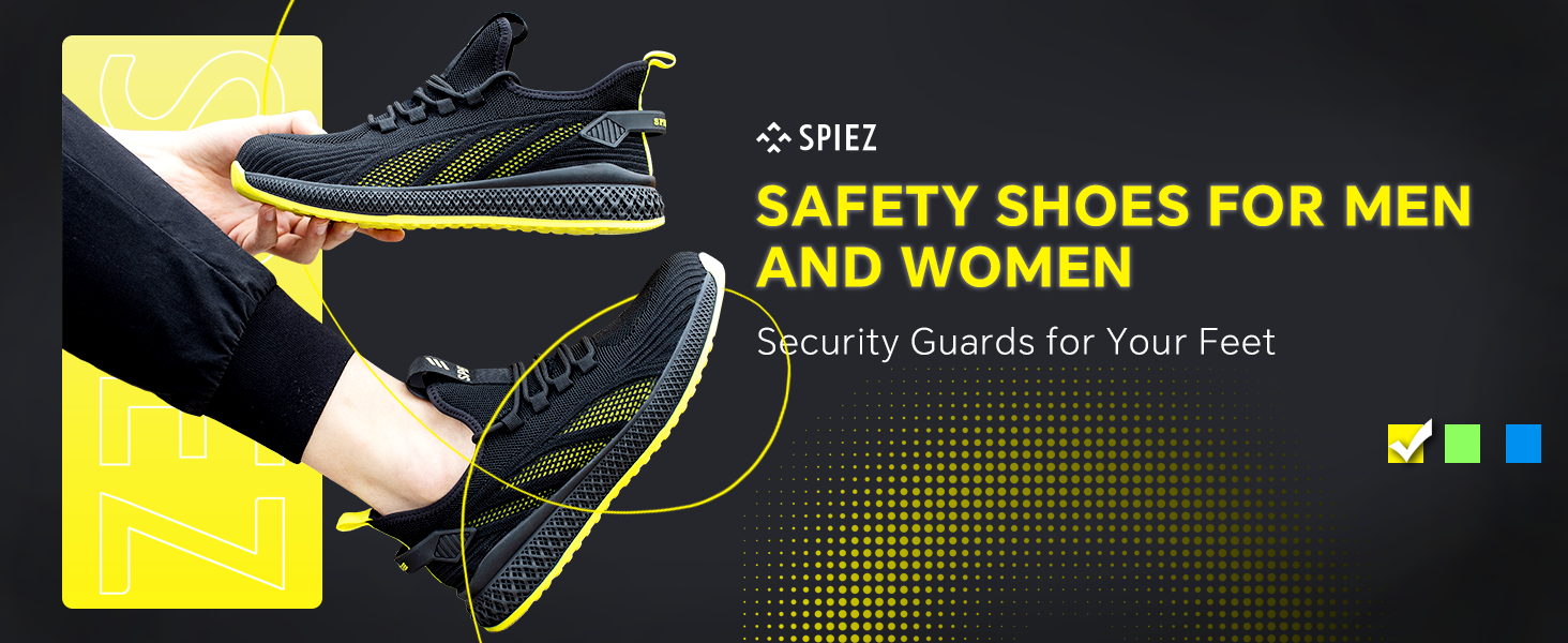 SPIEZ Unisex Safety Trainers with Protective Toe Cap, Puncture Proof Work Shoes for Men and Women, Breathable Safety Sneakers for Work and Daily Wear 10 safety trainers