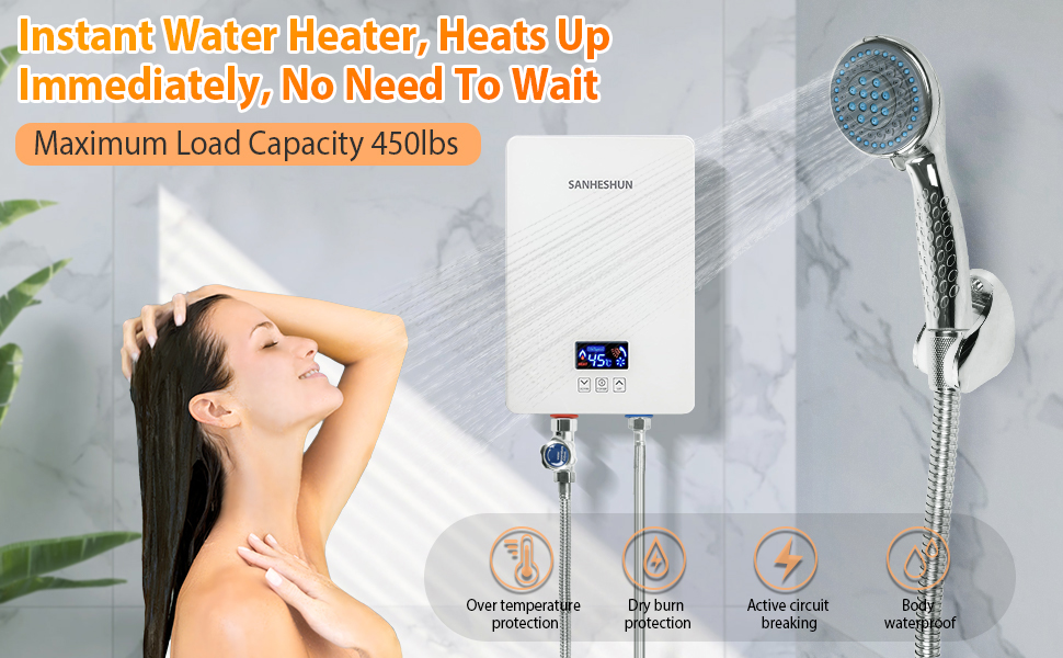 Electric Tankless Water Heater 6000W 220V Instant Hot Water Heater with