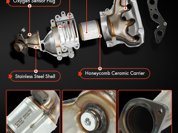 鷹16 A-Premium Exhaust Manifold Catalytic Converter with Gasket