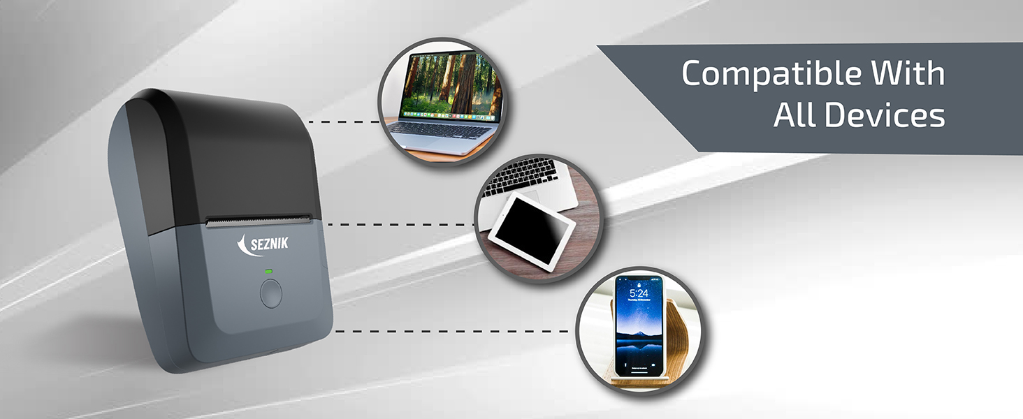 Print via Bluetooth or USB – compatible with mobile, desktop, and laptop devices
