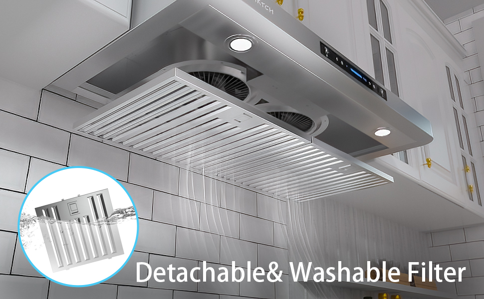 IKTCH 36 inch Under Range Hood, 900 CFM Range Hood