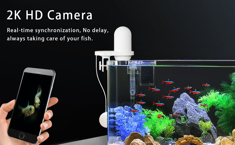 Glonsu Fish Feeder Automatic Dispenser with 2K HD Camera