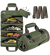 Tool Bag Roll Up, UUP Heavy Duty Tool Organizer for Men Women, Portable Tool Storage Box with 2 D...