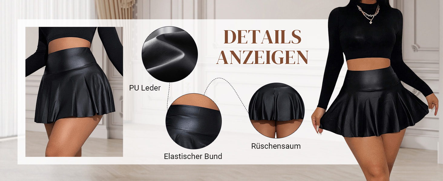 PU-Leder Rock die Dame