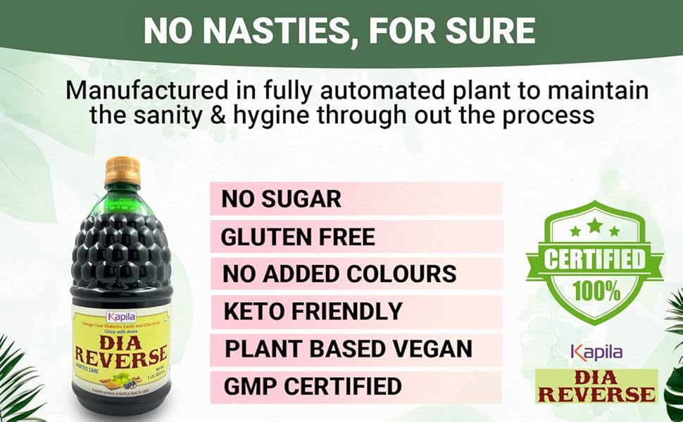 Kapila Karela Jamun Juice 2 Liters (1L+1L) for Sugar Control Karela, Jamun, Amla, Giloy & 5