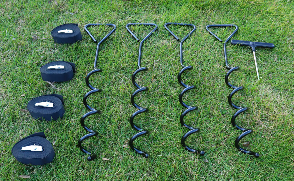 Heavy Duty Trampoline Stakes Anchors High Wind,Galvanized