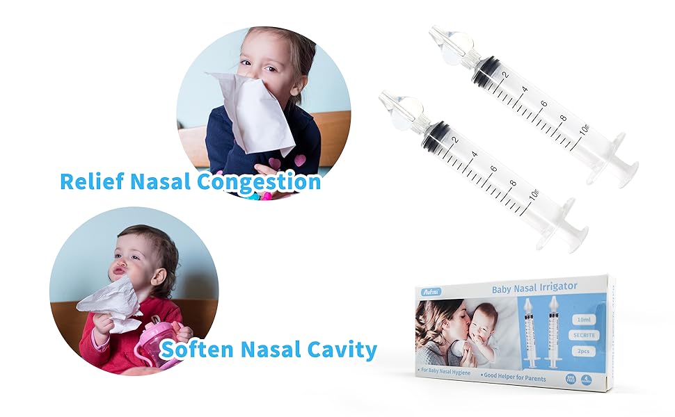 Aufisi Nasal Irrigator for Baby 10ml Professional Baby Nasal Aspirator