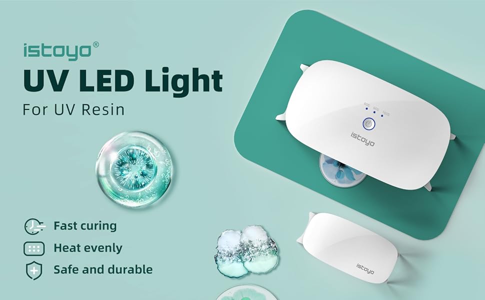 ISTOYO UV Light for Resin, 48W Large Size Dual Wavelength UV Resin Light and High Energy Value