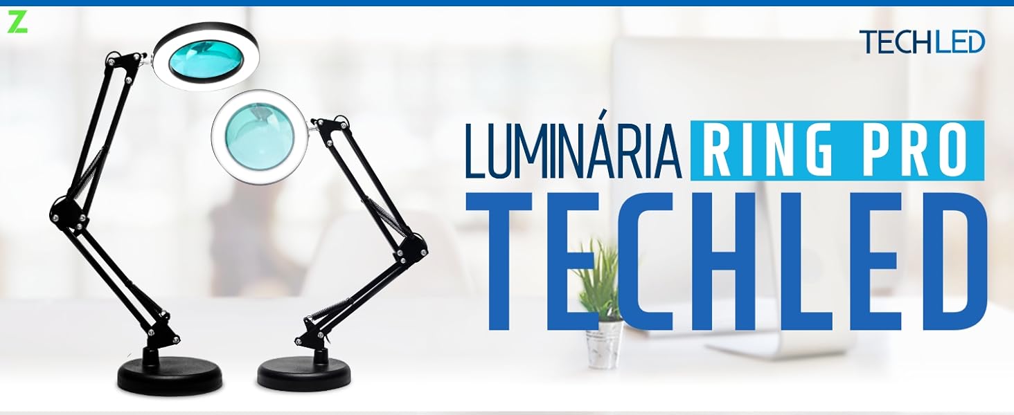 luminaria de mesa ringlight techled