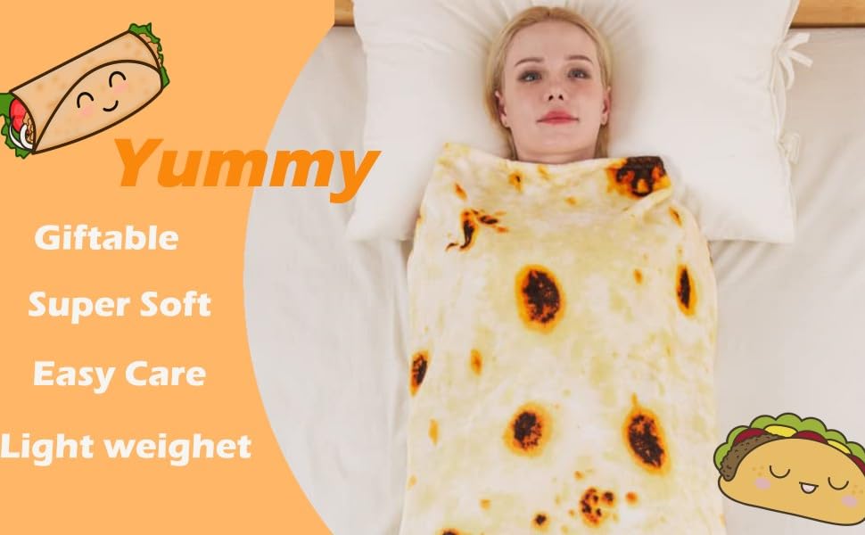 Soft Queen Size Burritos Tortilla Blanket for All Season AntiStatic Tortilla