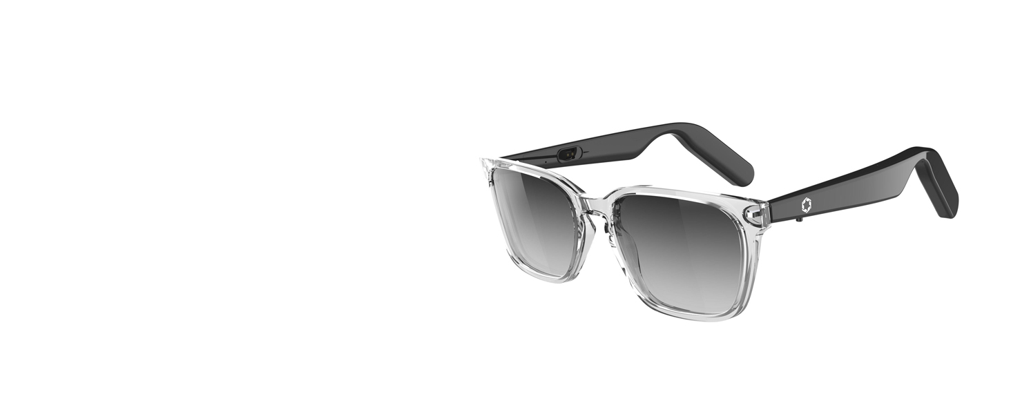 Lucyd Smart Sunglasses | Eclipse Model | Bluetooth Audio Glasses - Men & Women | Open Ear Noise Canceling Wireless Mics |4 Speakers | Voice Assistants Compatible | Narrow Size 18 Lucyd Lyte 2.0 Bluetooth Audio Sunglasses Unisex Black