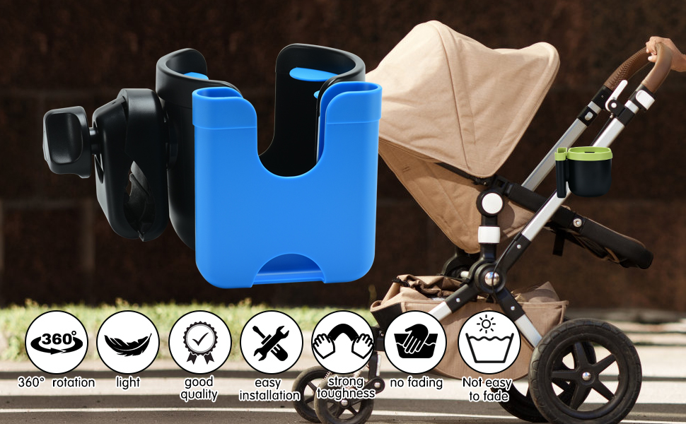 Stroller Cup Holder with Phone Holder, Bike Cup Holder, Cup