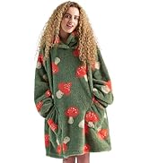 Bedsure Oversized Blanket Hoodie Wearable - Ultra Soft Sherpa Fleece Cosy Sweatshirt Throw with H...