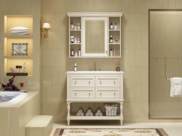 36'' Bathroom Vanity with Single Sink, Freestanding Sink