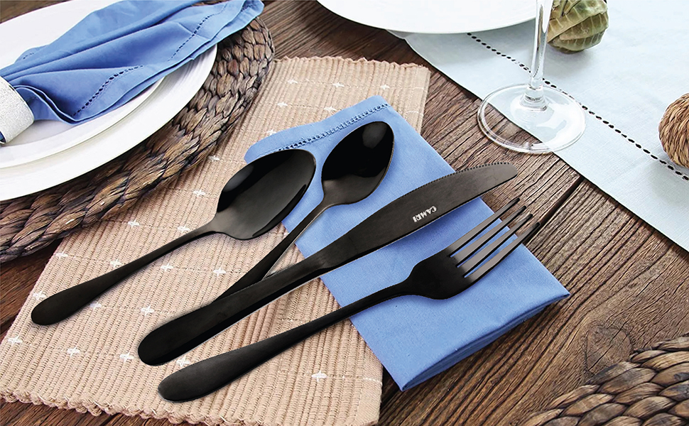 CAMRI Cutlery Set 16 Piece Flatware Set Stainless Steel, Silverware