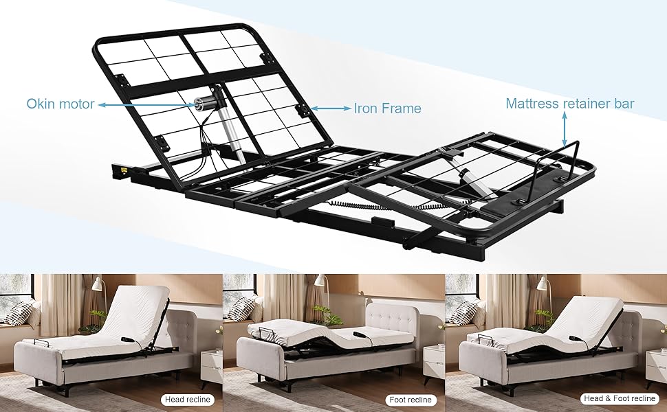Amazon.com: Skuehod Twin XL Adjustable Bed Base Frame