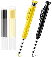 Construction Pencil, 2 Pcs Carpenter Mechanical Pencil, Deep Hole Woodworking Pencils for Drawing...