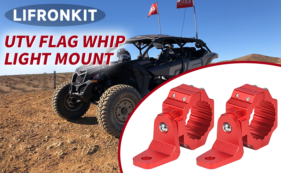 UTV Flag Mount, Lifronkit Whip Light Mount, OffRoad Flag