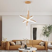 ORANOOR LED Gold Modern Chandeliers for Dining Room Living Room, Dimmable Kitchen Pendant Lamp