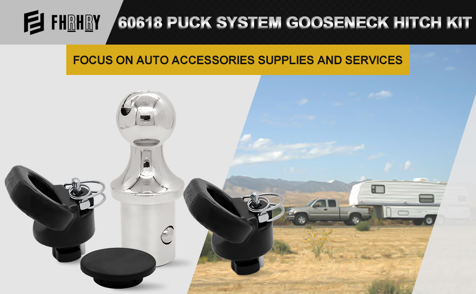 60618, Puck System Gooseneck Hitch Ball Kit, Compatible