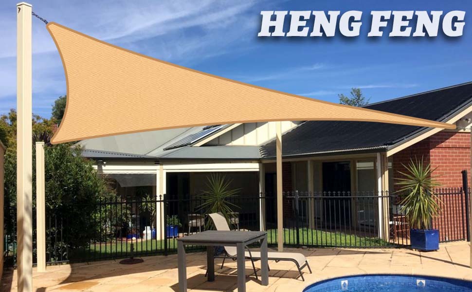HENG FENG Triangle Sun Shade Sail 16'5''x16'5''x22'11