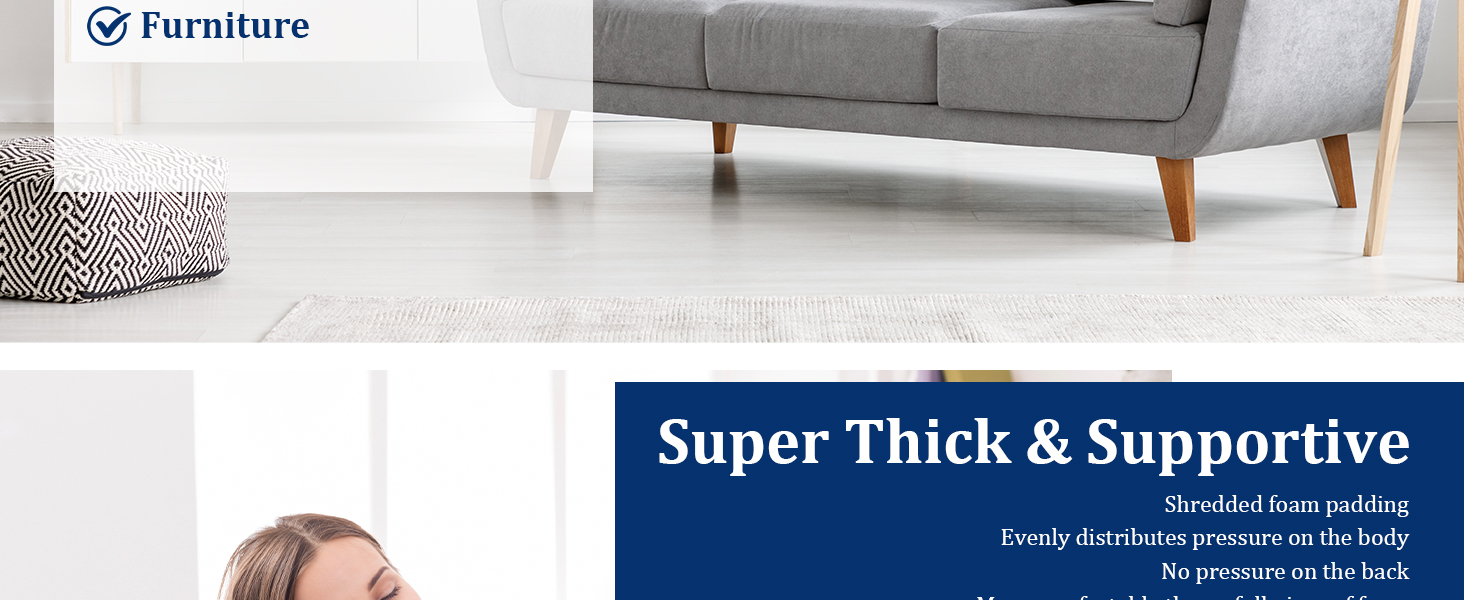 Shredded Foam Couch Back Cushions Replacement Back Pillow