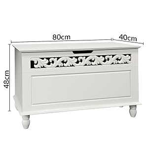 Deuba Baúl de Almacenamiento de Madera Jersey Blanco ...