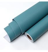 Yun-aeon Teal Textured Peel and Stick Wallpaper 15.7" × 120" Removable Waterproof Contact Paper f...