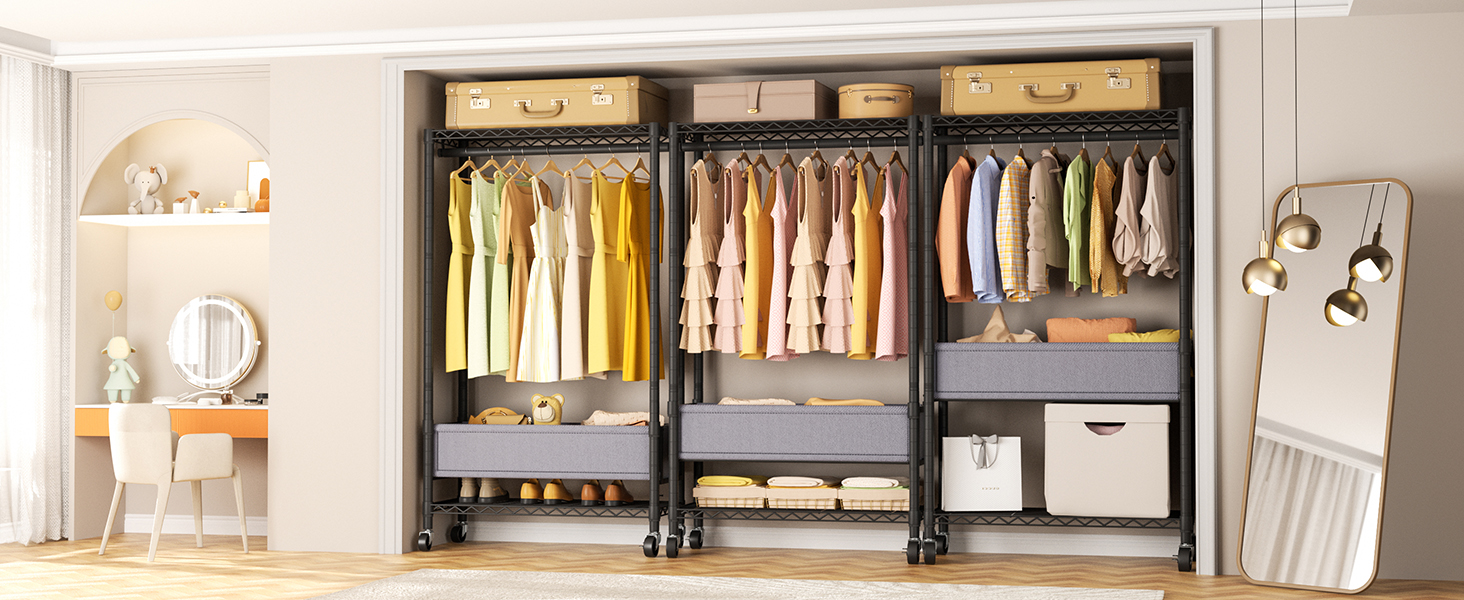 Clothes Rack with Storage Basket