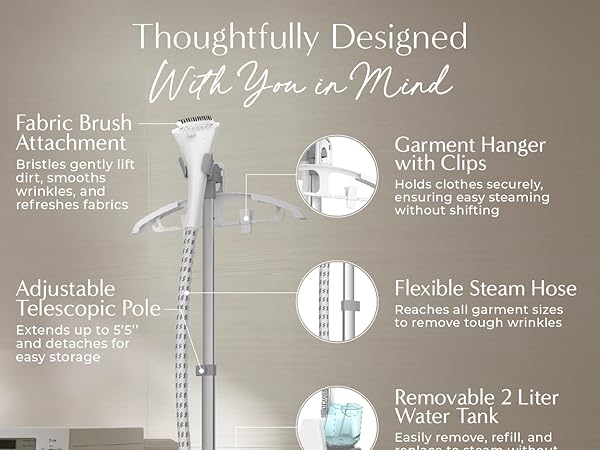 fabric steamer, pure enrichment, versatile fabric steamer, steamer for all garments and wrinkles
