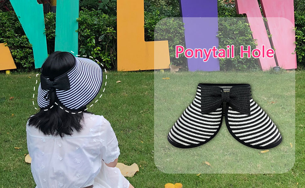 Women Foldable Straw Sun Visor