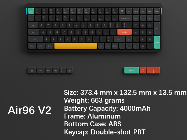 Nuphy Air96 V2 ワイヤレスメカニカルキーボード テンキー付 Nuphy Air96 V2 : White & Low Profile Mechanical Keyboard – NuPhy