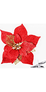 red poinsettia ornaments