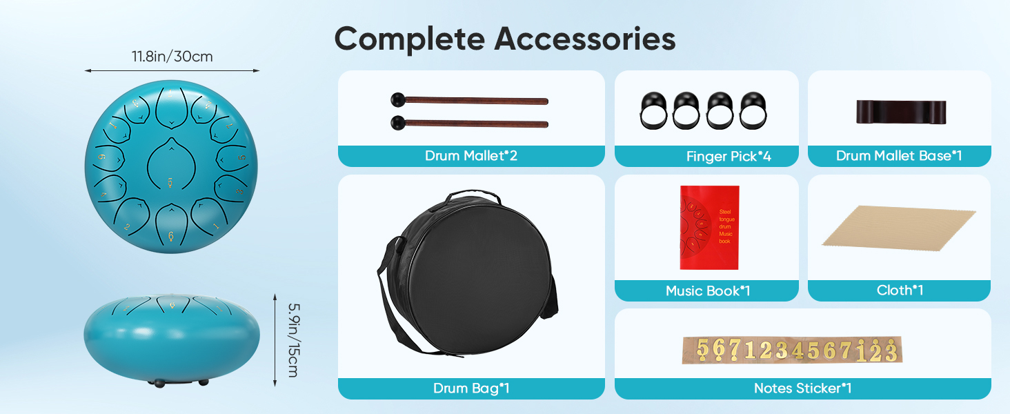 SenDeluz Steel Tongue Drum 12 Inch 13 Notes Hand Pan Drums, Sound Healing Instruments for Musical Education Entertainment Meditation Yoga Gifts for Kids Adults 15 steel tongue drum