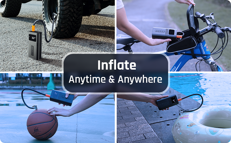 RYSEAB Tire Inflator Portable Air Compressor for Car Tire, [Cordless & Strong Power] Air Pump