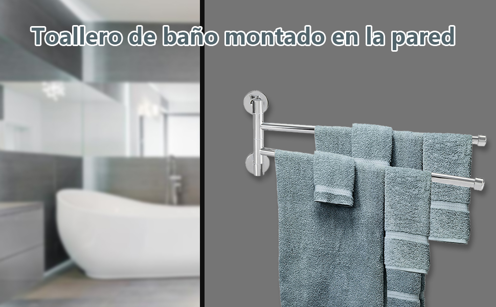Wifehelper Toallero de pared - Toallero para baño (3 brazos ...