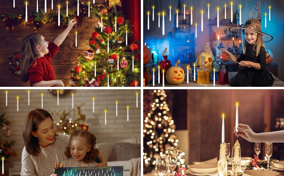 Floating Candles with Wand Remote, 12 Pcs Upgraded 3Mode