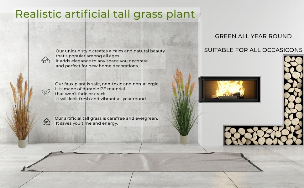Artificial tall grass plants