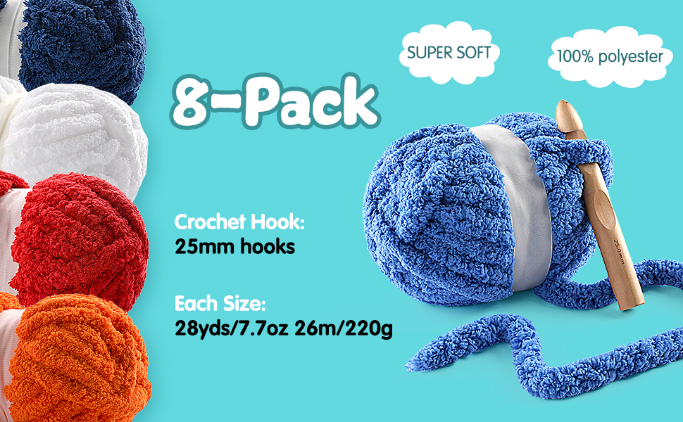 Big Red 8 Pack Chunky Yarn for Hand Knitting
| Super Bulky Jumbo Big Red Chenille Yarn for Crocheting
| Big Red 61. E4e8315e 5818 4374 817e E29d88f8325d. CR0,0,970,600 PT0 SX970 V1