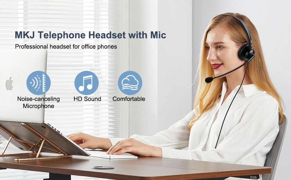 MKJ telephone headset with microphone