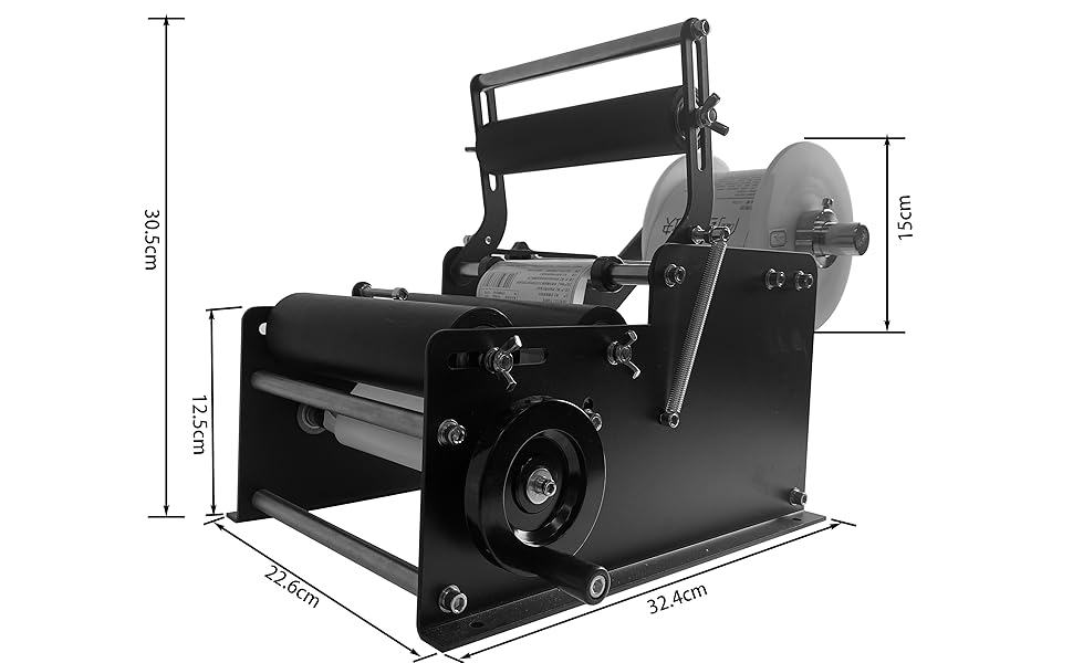 YR YURUI Manual Bottle Labeling Machine, Round Bottle