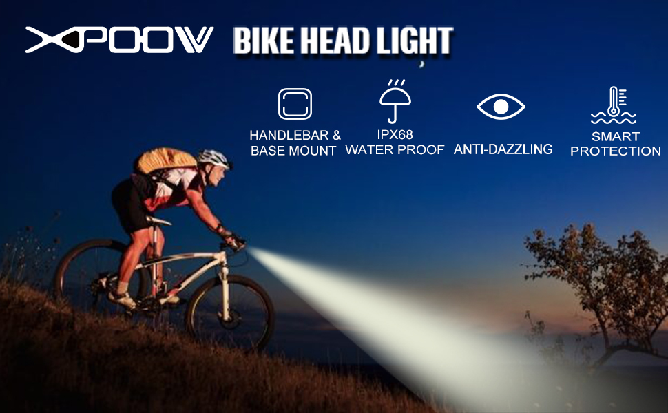 Bike Headlights Real 1000 Lumens Support GOPRO Mount, USB