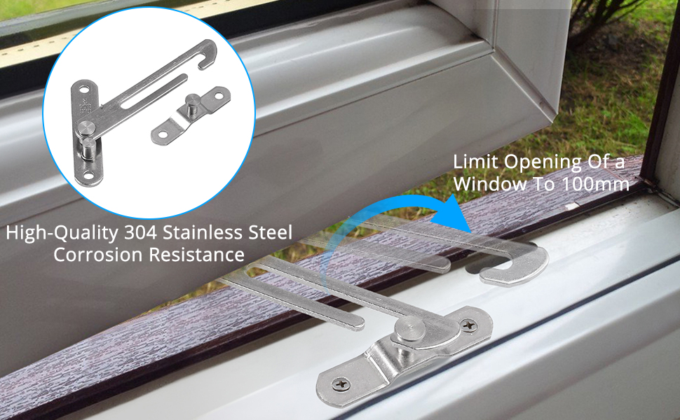 eSynic Professional 4PCS Window Restrictors Locks Window Restrictor