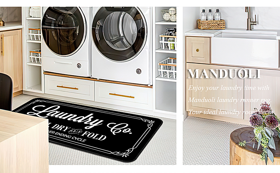 Manduoli Laundry Room Rug 20"x47" Laundry Rugs and Mats for