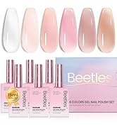 Beetles Jelly Gel Nail Polish Set - 6 Colors 15ML Full Size Hema Free Nude Pink Brown Milky White...