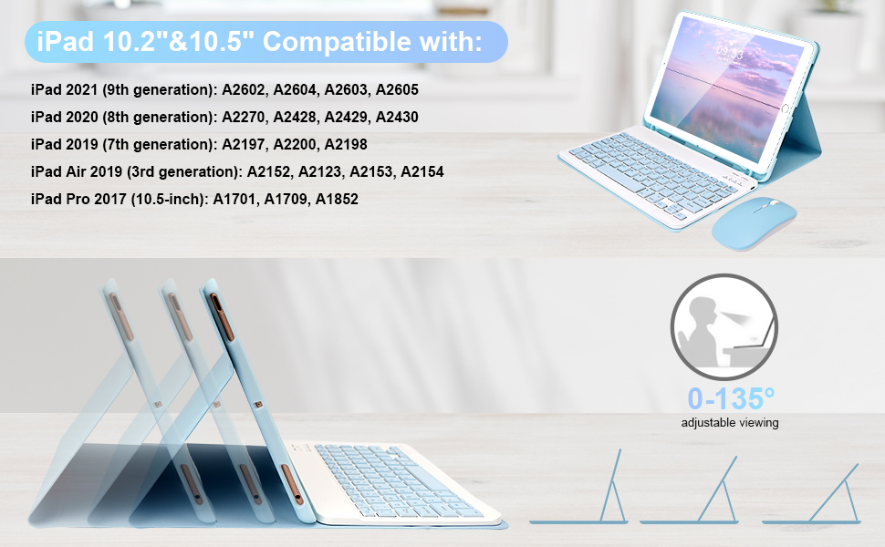 iXTRA iPad Keyboard Case for iPad 10.2" 9th/8th/7th Gen iPad Pro 10.5