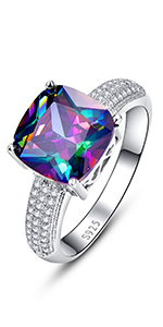 Damen 925 Sterling Silber cushion-shape G-H Ringe