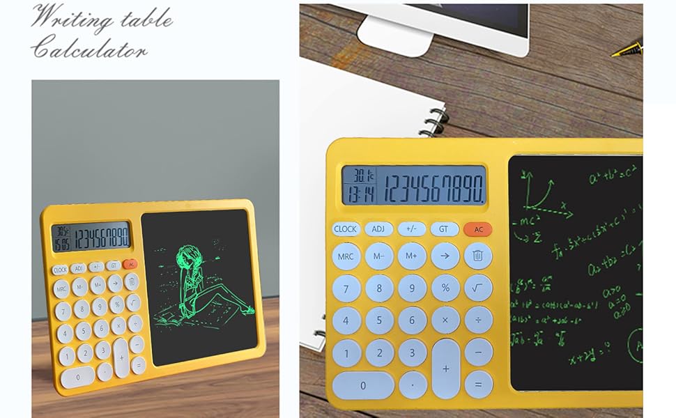 scientific calculator lcd writing tablet 2 in 1 10 digit 8 inch note taking pad pen drawing board